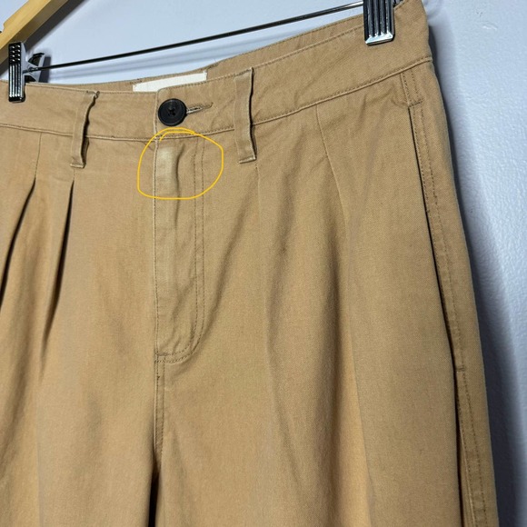 MARA HOFFMAN Monte Plated Front Pants Khaki High Rise - Picture 5 of 9